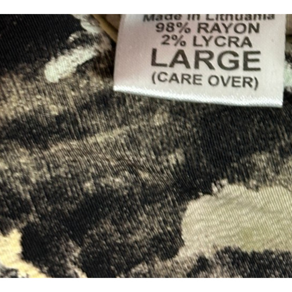 FLAX Brand Green Watercolor Floral Collared Bell Sleeve Peplum Boho Top Large - Picture 9 of 9